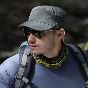 남자 모자 캡 챙 메쉬 짧은 차단 여름 군모 햇빛 통풍