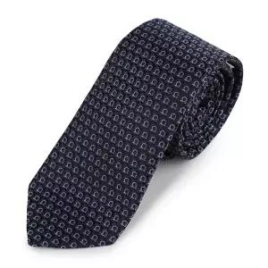 [롯데백화점]페라가모 간치니 자카드 실크 넥타이 35-1225 NAVY 778644