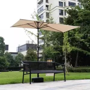 미니 파라솔 옥상 차단막 야외 그늘막 폴딩 하프 200x00cm/승강/녹색+8L물받침