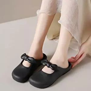 여자 BT791742 2컬러 경량 쿠션감 좋은 둥근코 리본 슬리퍼