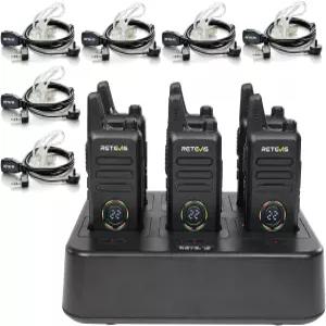 리테비스 RT22S 2방향 라디오 충전식 장거리 무전기 이어피스 및 마이크 세트 채널 디스플레이 신호