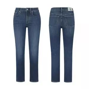[Calvin Klein][]여성 블루 슬림 스트레이트핏 약기모 데님팬츠_J218922-1A4 662533