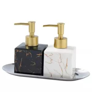 고급 세라믹 도자기 마블링 디스펜서 물비누리필 세제통 샴푸