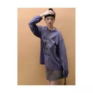 매장정품 8SECONDS 에잇세컨즈 가먼트다잉 그래픽 긴소매 티셔츠 블루 356141CM3P 1127385