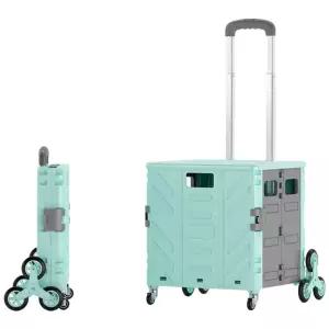 HAM 다용도 특대용량 접이식 카트 4바퀴/8바퀴 쇼핑 핸드카트 폴딩카트 덮게포함 민트 8바퀴 50L 1개