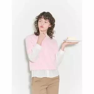 [빈폴레이디스] [B. my] 리본 패턴 반소매 니트  핑크 (BF5251N02X)