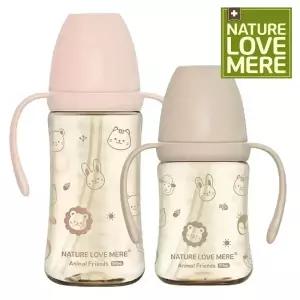 1개+1개 네이쳐러브메레 애니멀프렌즈 PPSU 빨대컵 210ml + 300ml