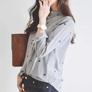 [셀러허브]감각적인 여성 긴팔 셔츠 차이나카라 가슴단추 남방 (S41493089)