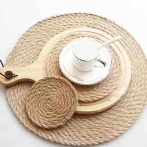 [골드스마일]원형 모시 테이블 매트 주방 모시 식탁 매트 테이블웨어 데코
