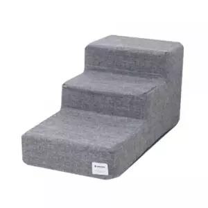 강아지 패브릭 계단 3단 그레이 1P 애견 슬개골 스텝 강아지3단계단