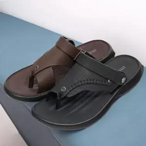 편한 쿠션감 소가죽 학생슬리퍼 뒤꿈치 물놀이슬리퍼 스트랩 조리 슬리퍼 샌들