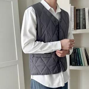[파라고나] 남성 가볍고 부드러운 다이아 퀄팅 패딩 조끼 D24V405