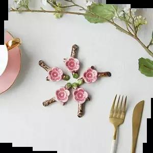 젓가락받침 5인까지 사용할수 있는 벚꽃 수저받침 5P세트