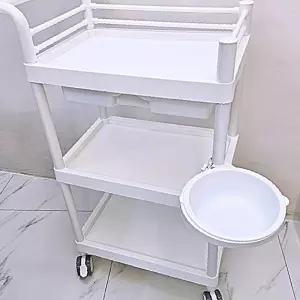 세면볼 달린 이동식 트롤리 카트 트레이 뷰티샵 반영구 미용 피부