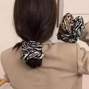 헤어밴드 머리끈 여성 지브라 패턴 헤어 곱창밴드 패턴 곱창 올림머리