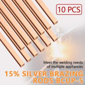 10개 산업용 브레이징 BCup 5 용접봉 Bcup 5 15 은 구리 인청동 납땜봉 0 05인치 x 0 13인치 x 9 84인치
