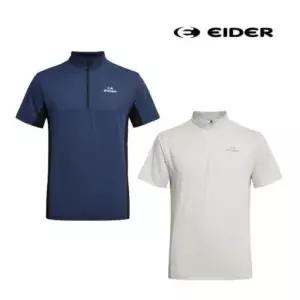 갤러리아 아이더 남성 조직물 기능성 아이스 반팔 짚업 티셔츠 DMM25282 W7