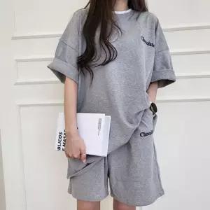 여성 여름 츄리닝 반팔 셋업 헬스 운동복 데님셋업