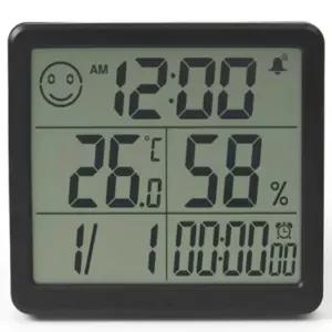 오알마켓 멀티 디지털시계 온습도계(블랙) 온도계