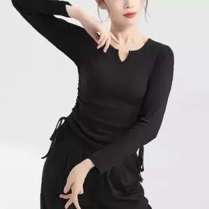 댄스복 상의 여성 긴팔 티셔츠 요가복 운동복 성인 무용 필라테스복