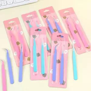 핀셋 2개 세트 다꾸 스티커 집게 네일아트 초정밀 핀셋 집게 다꾸 네일아트 2개세트 스티커