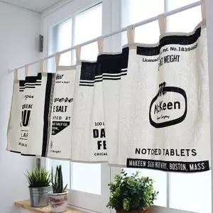 빈티지 캐주얼 바란스 반창문 커튼 주방미니