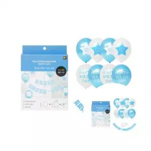 블루 스타 장식 세트 홈파티 장식 세트 7번 생일 블루스타 가랜드 풍선 포함 생일 파티 장식용