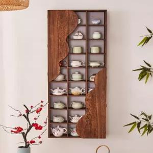 다기장 찻잔 진열장 장식장 원목그릇장 벽걸이 진열대