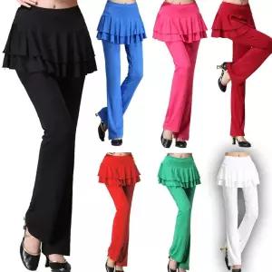 라틴댄스 치마바지 스포츠 라인댄스바지 에어로빅 판매