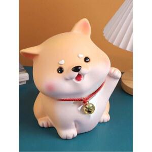 인사하는 시바견 저금통 장식품 거실 장식 강아지 인테리어