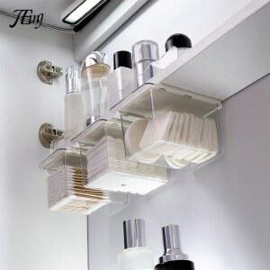 슬라이딩수납함 거울 캐비닛 아래 서랍 스타일 보관 상자 투명 욕실 스틱 메이크업 아웃