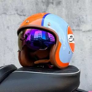 레트로 빈티지 오토바이 헬멧 스쿠터 고글 여름 경량 일체 크루저 클래식 페이스 헬기 오픈