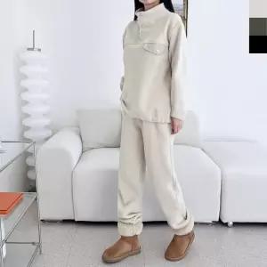 GPP ST888W 여자 빅사이즈 소프트 후리스 트레이닝세트 플리스 조거 셋업(기모안감)