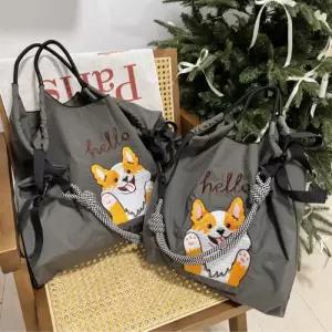 크로스 숄더 캐주얼 스트릿자수에코백