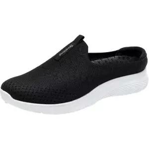 여성 니트 뮬 슬온 운동화 스니커즈 블랙 (32429386A)