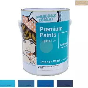 팬톤 벽지 위에 바르는 블루 페인트 4L 반광 파란색 걸레받이 몰딩 방문