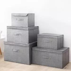 부직포정리함 패브릭 정리 수납함 리빙박스 01 덮개일체형 4호