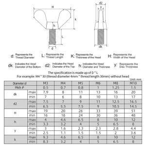 1 pcs 스테인레스 스틸 bolts1-5pcs 윙 볼트 나비 날개 나사
