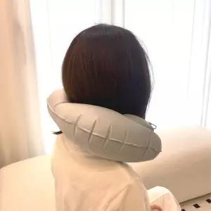 니뜰리히 기내용 여행용 비행기 목베개 에어펌프 휴대용 PU 그레이
