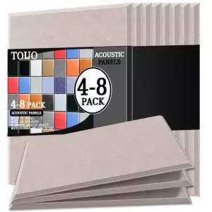방음스펀지 패드 흡음재 방진 TOUO 음향 패널 4-8 개 직사각형 난연성 방음 벽 재료 ktv