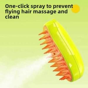 애완 동물 빗 고양이 개 전기 스팀 스프레이 브러시 마사지 원 클릭 안티 플라이 헤어