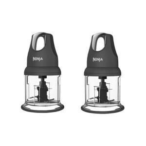 닌자 푸드 초퍼 익스프레스 찹 200와트, 다지기, 갈기, 블렌딩 및 식사 준비를 위한 16온스 볼(NJ110GR) (회색 2팩)