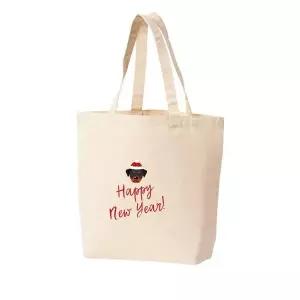 에코백 토트백 산타강아지 해피뉴이어 메리크리스마스 새해 그림