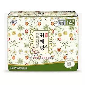 엘지생활건강 귀애랑생리대 14입x4개 쏘피생리대 대형