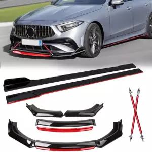 토미콥 4Pcs 프론트 범퍼 립 친 스포일러 스플리터 디퓨저 에어 댐 장착 폭 72.2 차량 6Pcs 78.7 측면