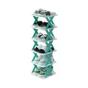 현관 조립식 신발장 (6단 블루그린) JT99 간이 진열장 정리대 슈즈렉 정리 정리함 슈즈랙