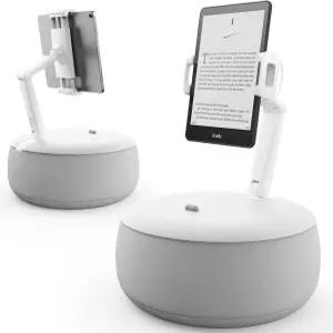 SAIJI 태블릿 거치대 필로우 4.7-15.6인치 킨들 스마트폰 휴대용 모니터와 호환 침대용 스탠드 유연한 듀얼