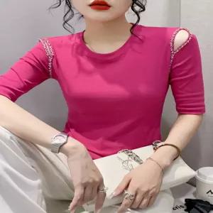 어깨트임 티셔츠 라인댄스복 반팔 상의 자이브 재즈