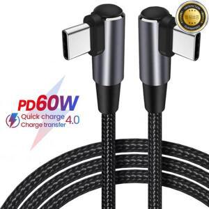 PD 고속 충전 라인 USB C에서 C 타입 케이블 직각 와이어 90 도 데이터 노트북 휴대폰용 60W