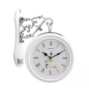 무소음 벽시계 양면 소형 클래식 가로등 화이트 153-02 HWS